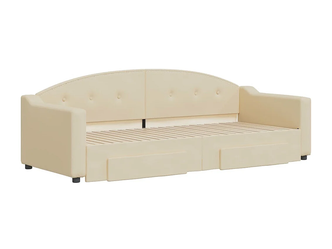 Cama nido - 80x200 cm con cajones tela color crema ES28699