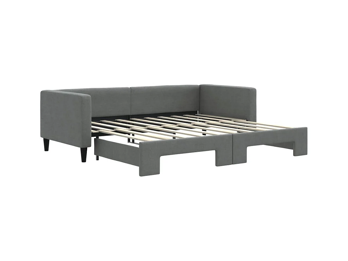 Cama nido - 90x190 cm tela gris oscuro ES85129