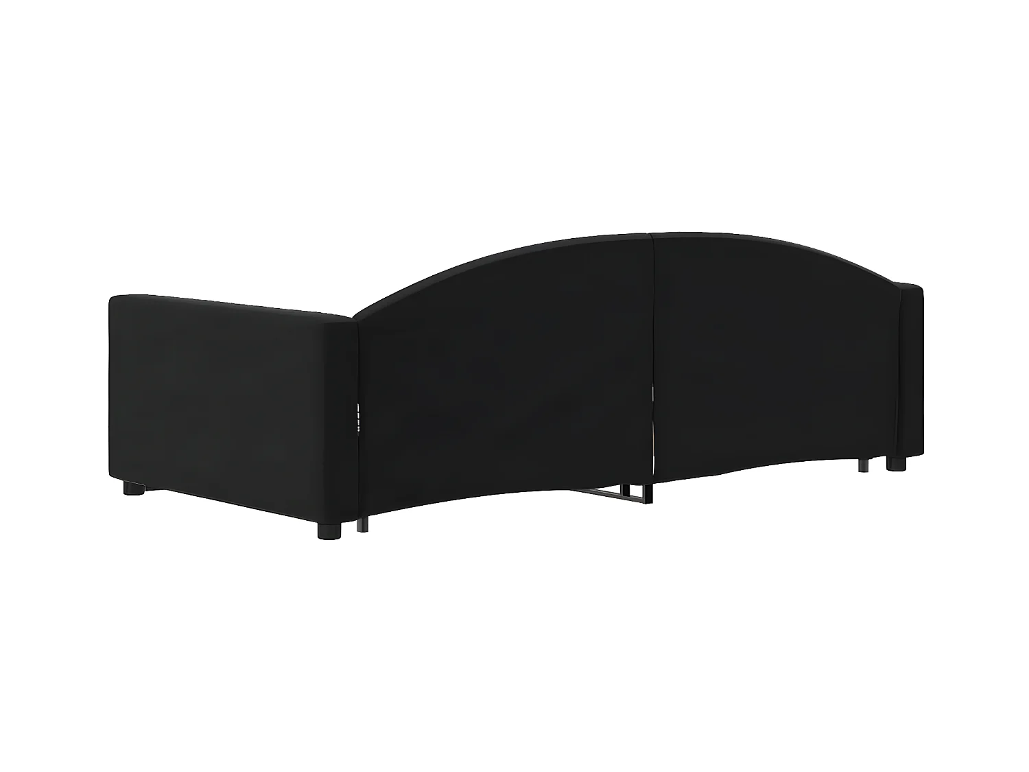 Lit gigogne et tiroirs noir 90x200 cm velours WVGQ1535