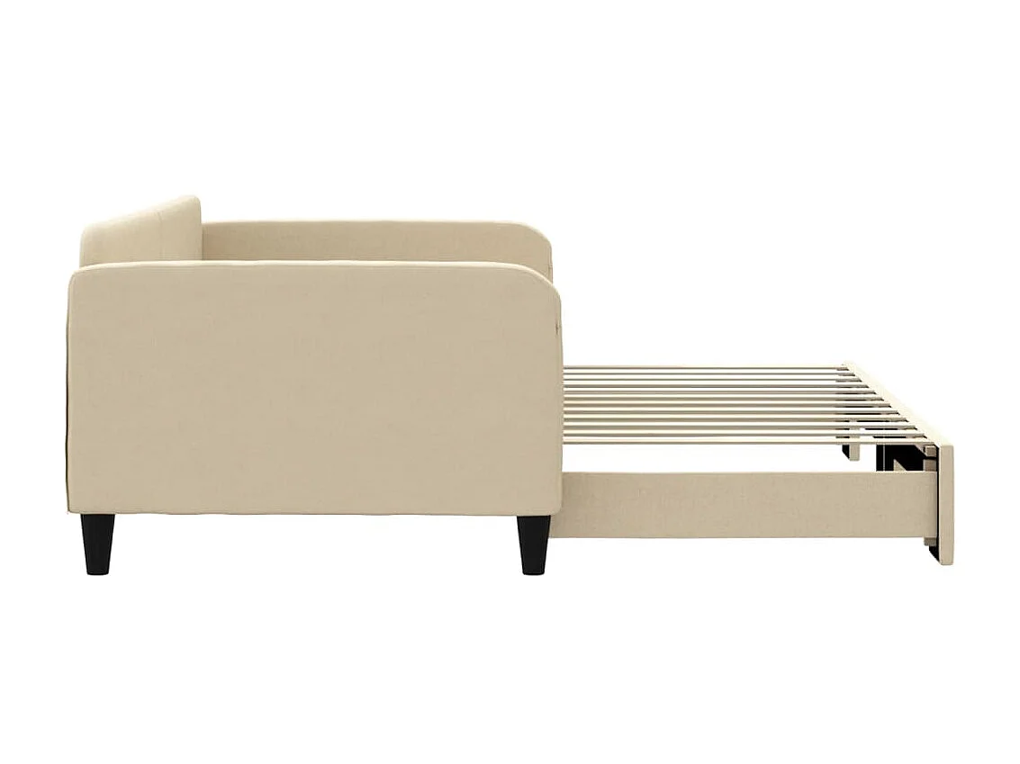 Lit gigogne crème 100x200 cm tissu WVGQ9680