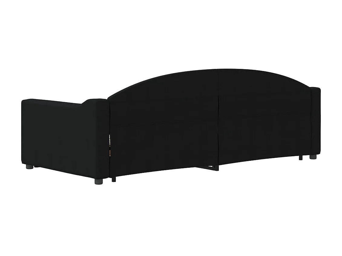 Cama dupla com gavetão 90x200 cm tecido preto PT245336