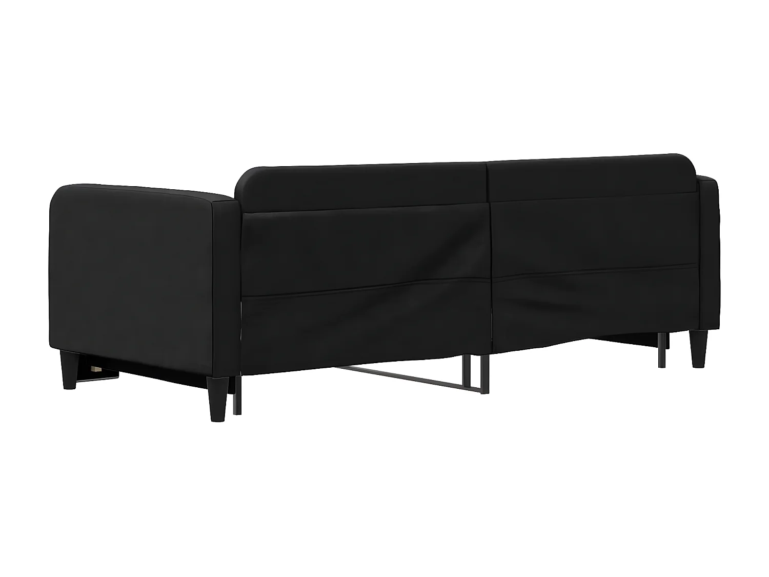Cama dupla com gavetão 90x200 cm tecido preto PT637336