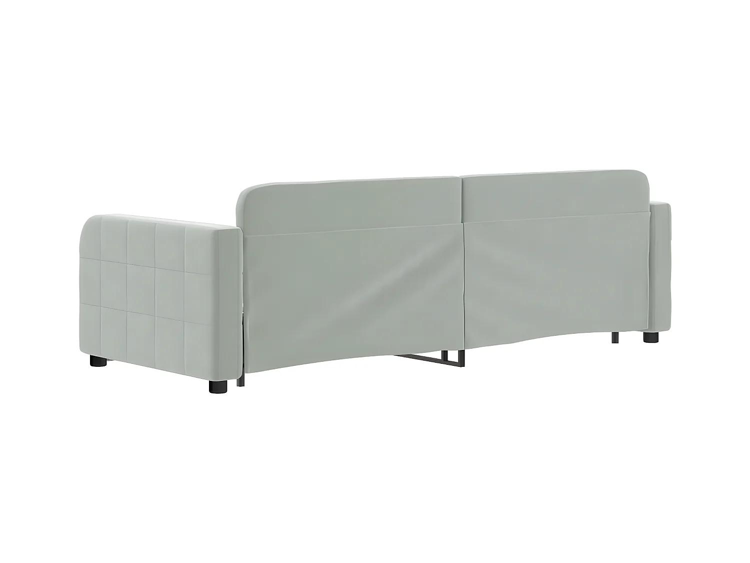 Cama nido - 80x200 cm con cajones terciopelo gris claro ES80205