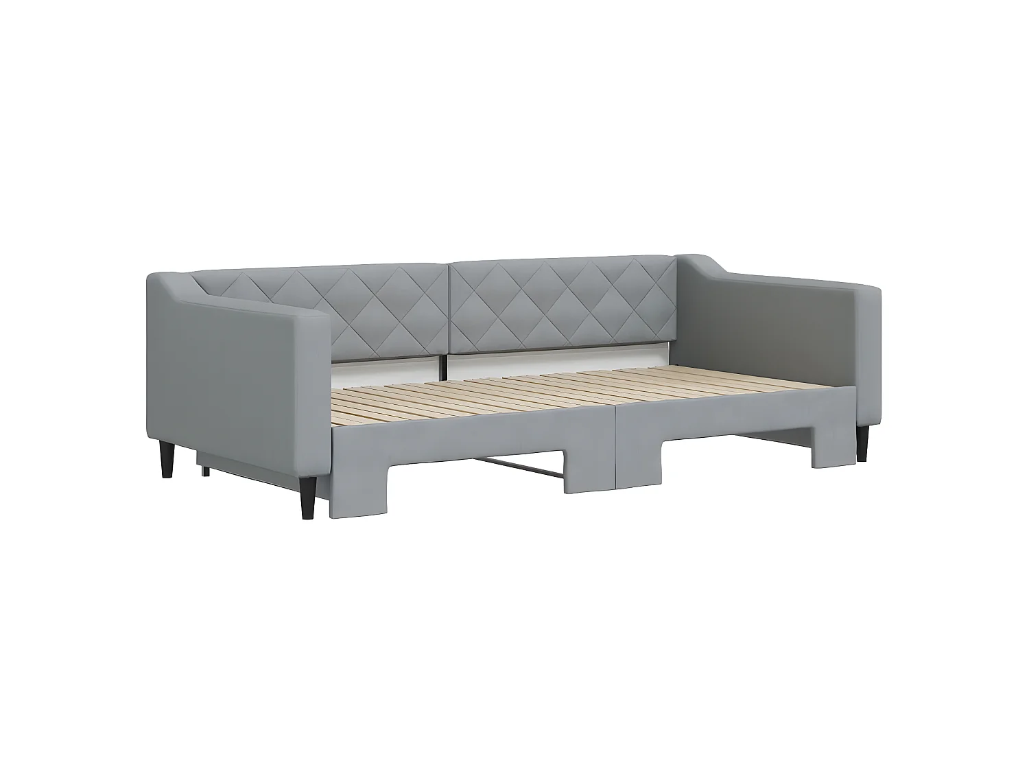 Tagesbett Ausziehbar,Ausziehbett Hellgrau 100x200 cm Stoff -gkd53988