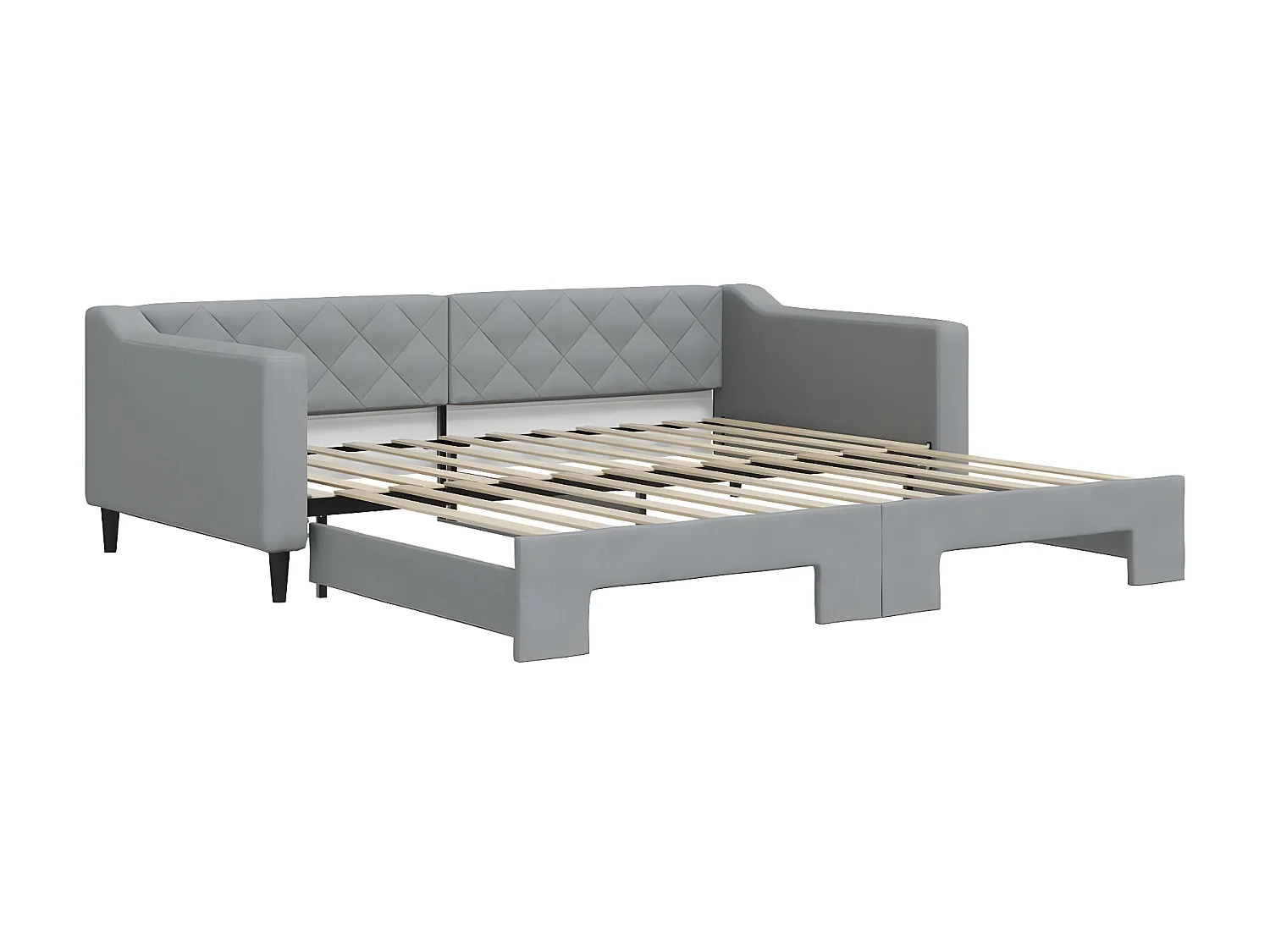 Tagesbett Ausziehbar,Ausziehbett Hellgrau 100x200 cm Stoff -gkd53988