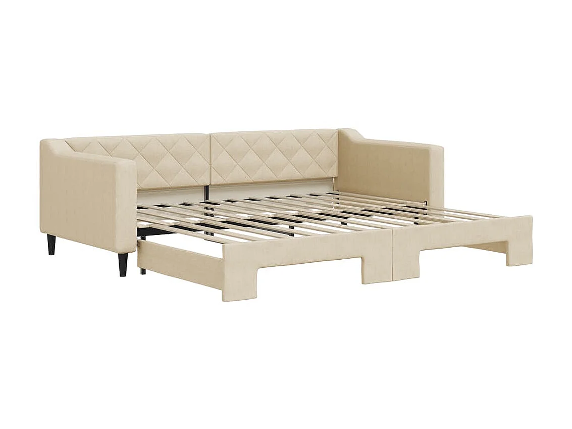 Lit gigogne crème 90x200 cm tissu WVGQ8696