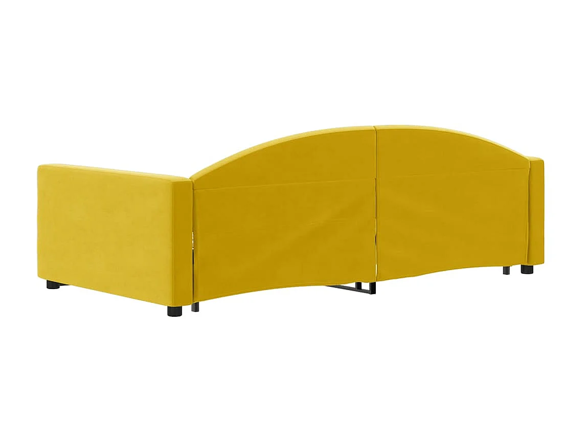 Cama nido - 100x200 cm con cajones terciopelo amarillo ES93074