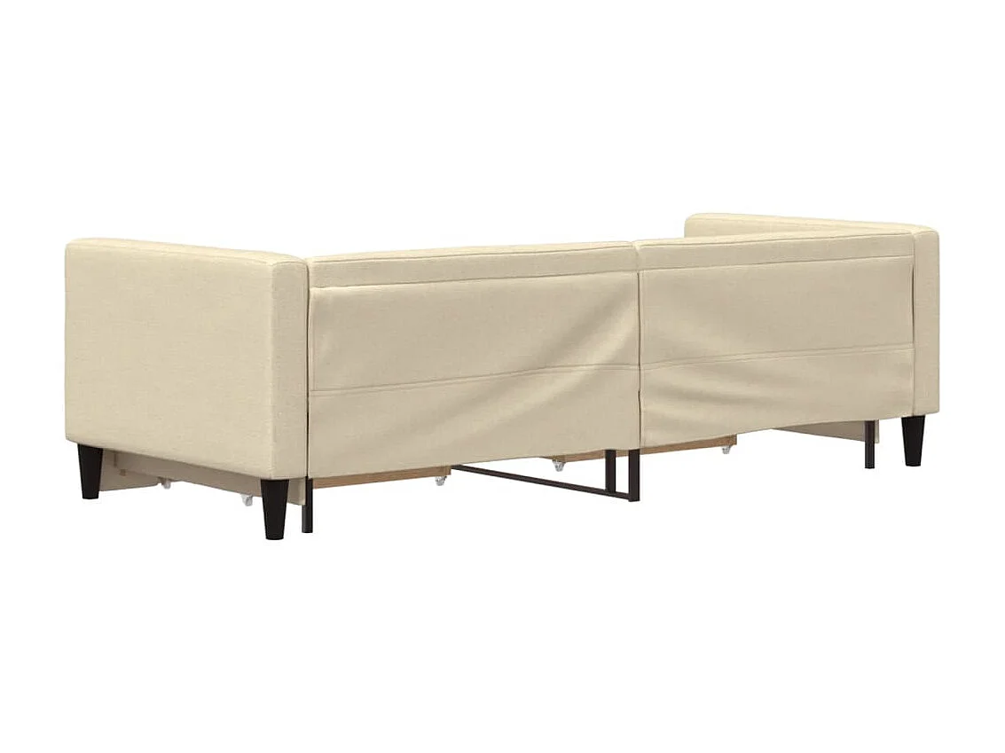 Sofá-cama 80x200 cm e gavetas com gavetão tecido cor creme PT728174