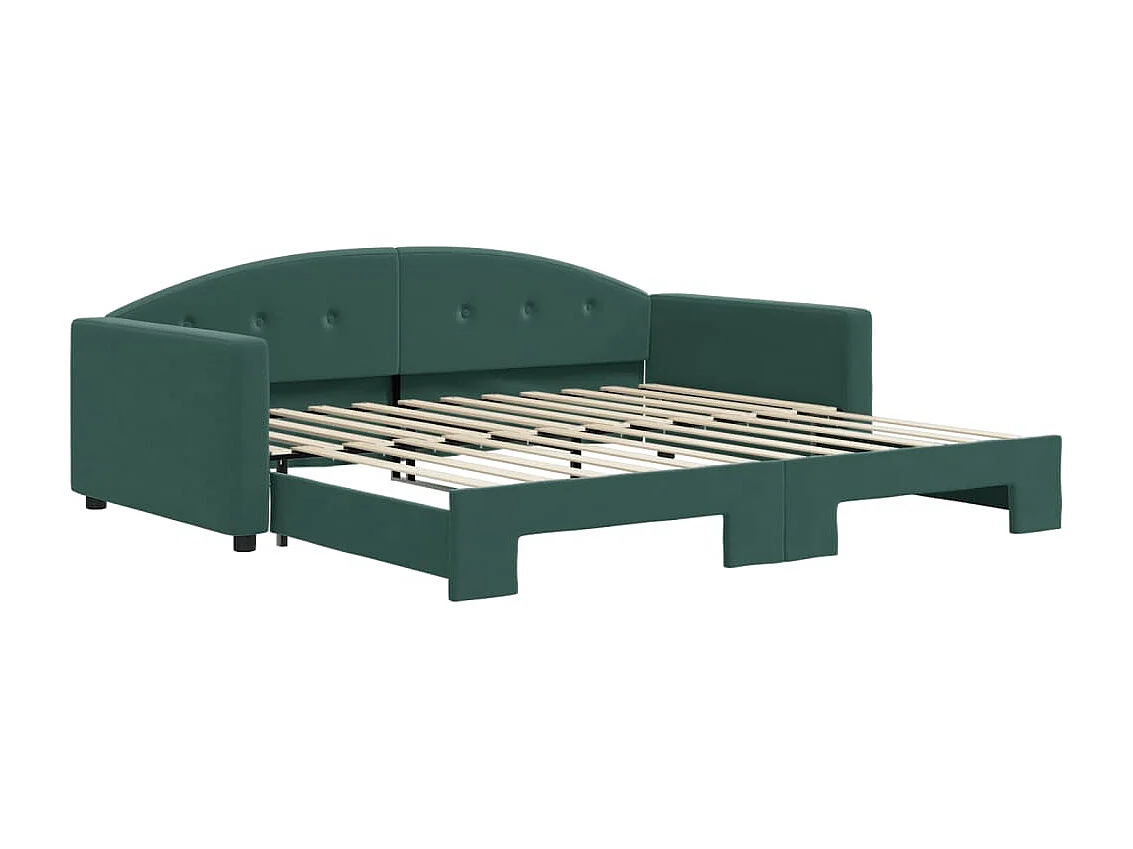 Cama nido terciopelo verde oscuro 100x200 cm ES572181