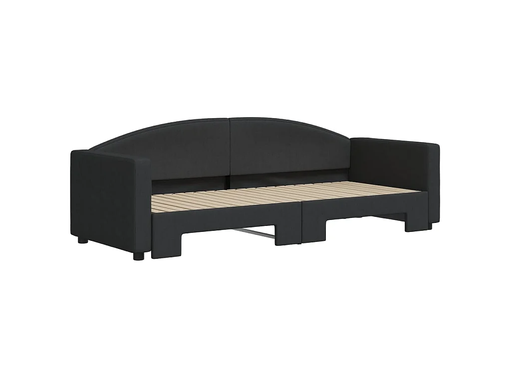 Cama dupla com gavetão 80x200 cm tecido preto PT755814