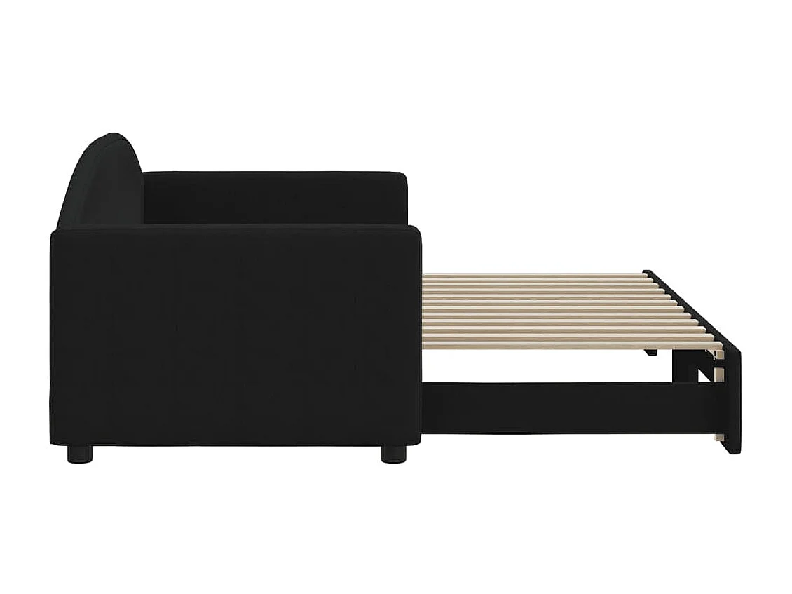 Cama nido tela negro 80x200 cm ES112324