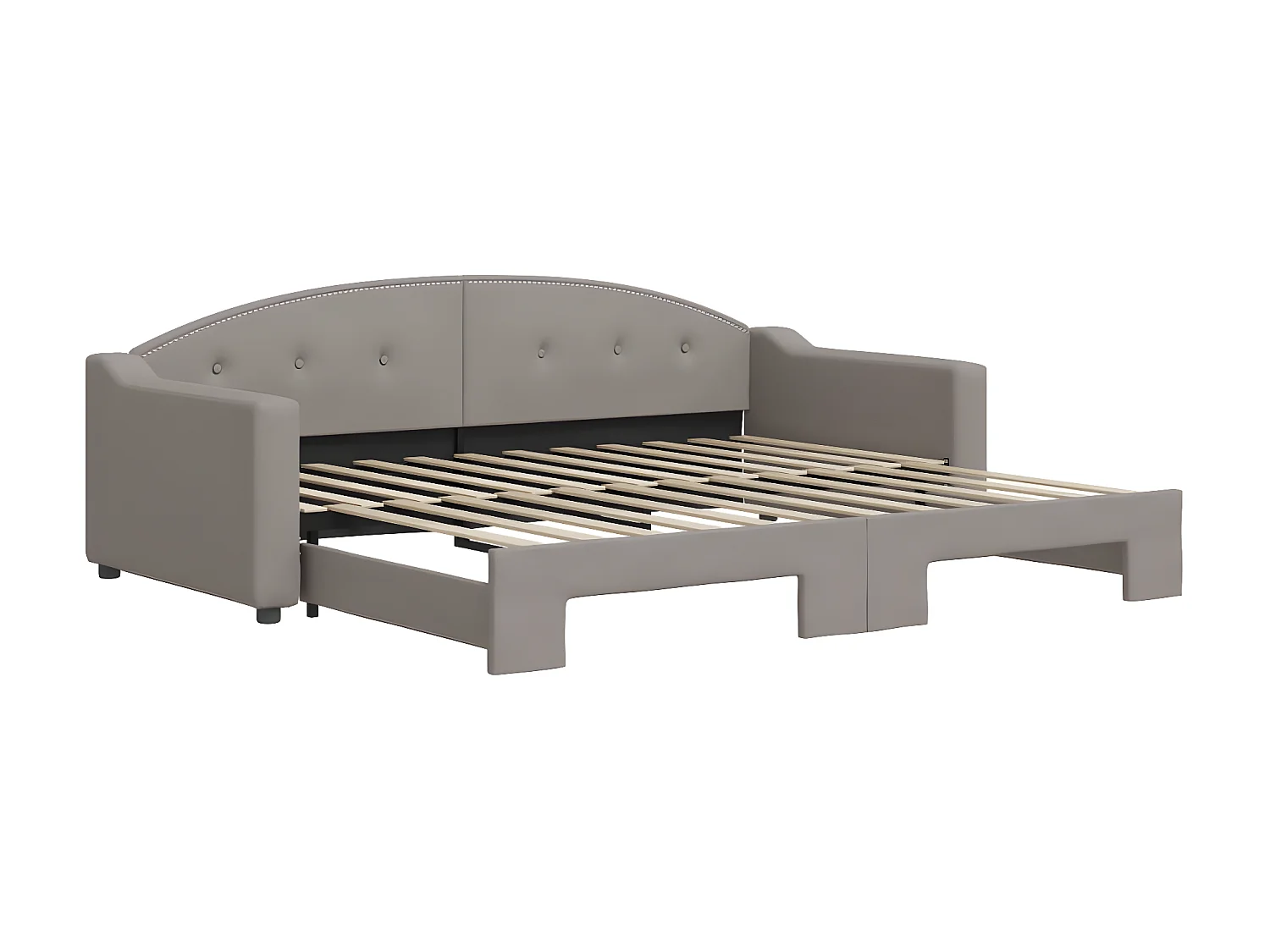 Cama dupla com gavetão 90x200 cm tecido cinzento-acastanhado PT268912