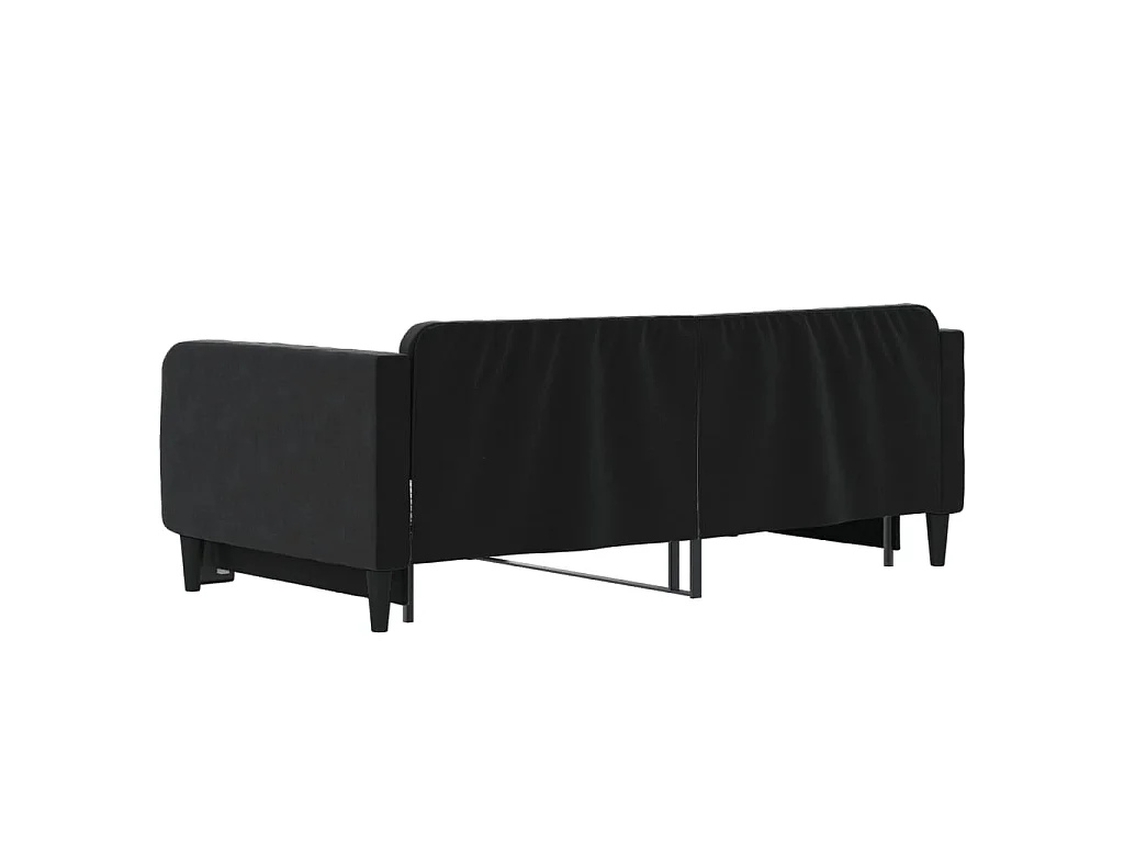 Lit gigogne noir 90x190 cm velours WVGQ5611