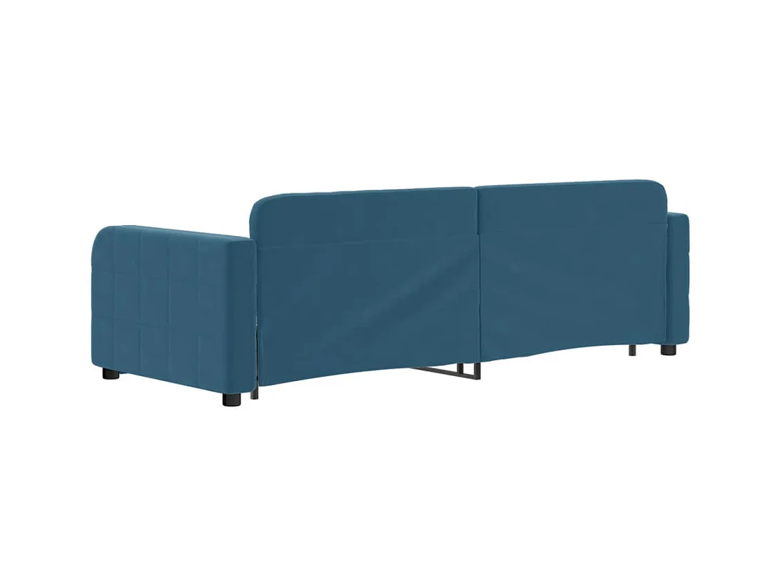 Cama nido - 80x200 cm con cajones terciopelo azul ES27181