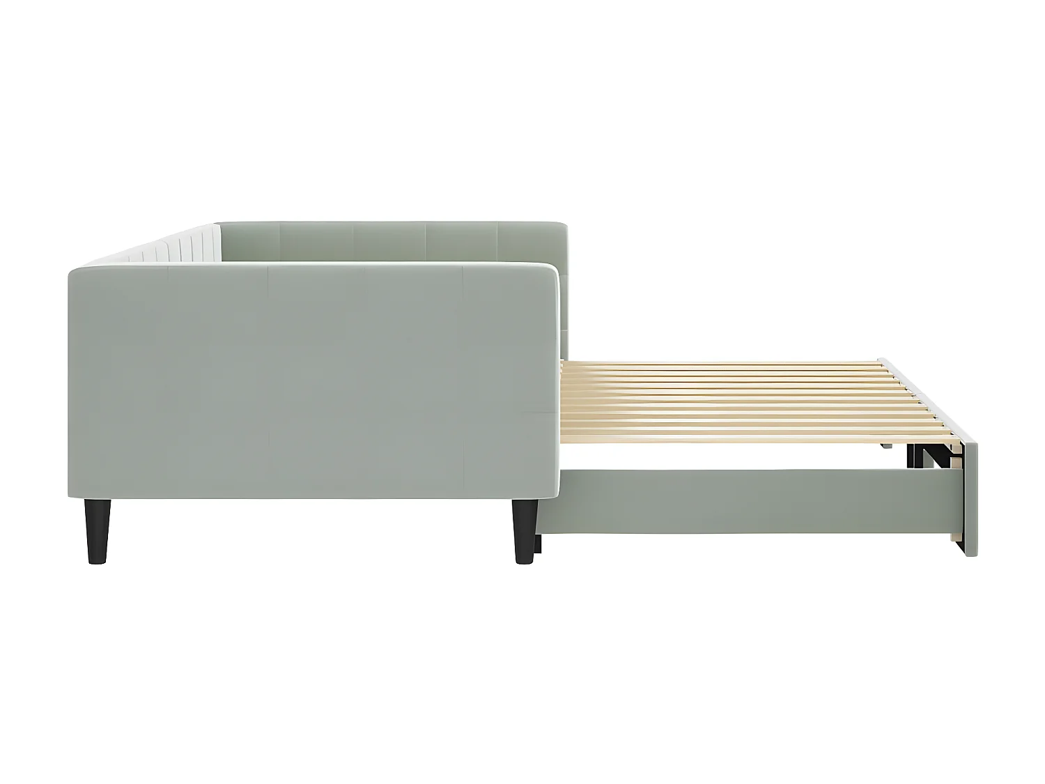 Lit gigogne gris clair 100x200 cm velours ASW53336