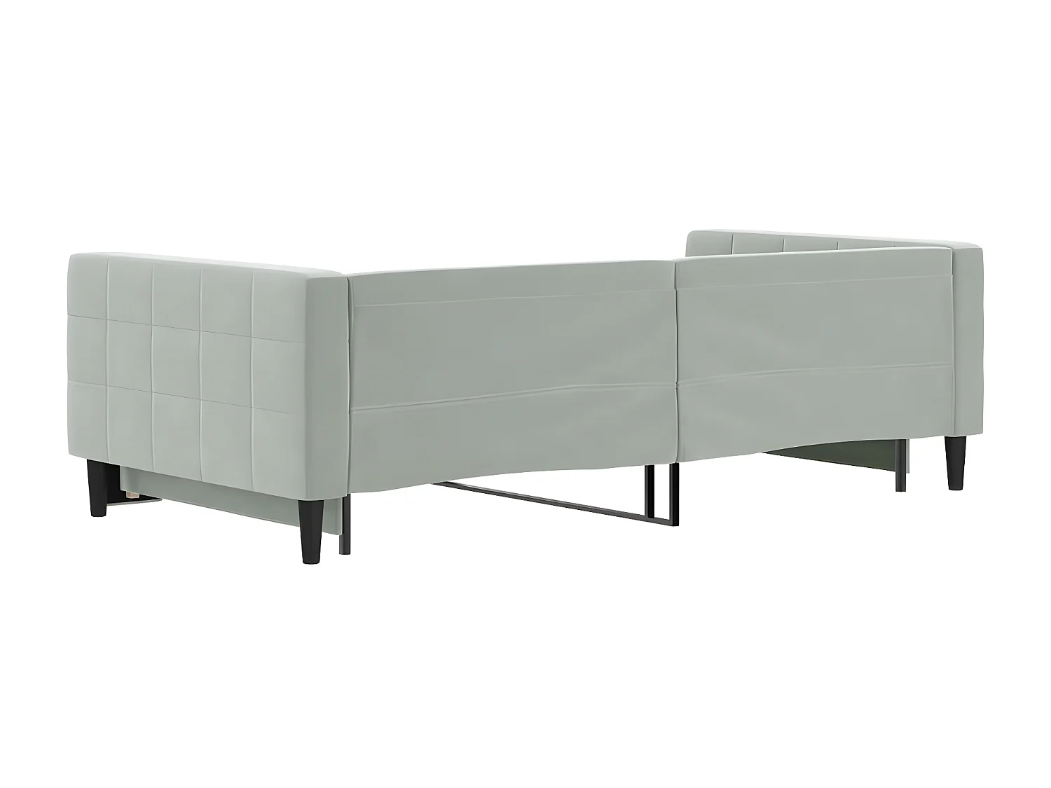 Sofá-cama 100x200 cm com gavetão veludo cinzento-claro PT233846