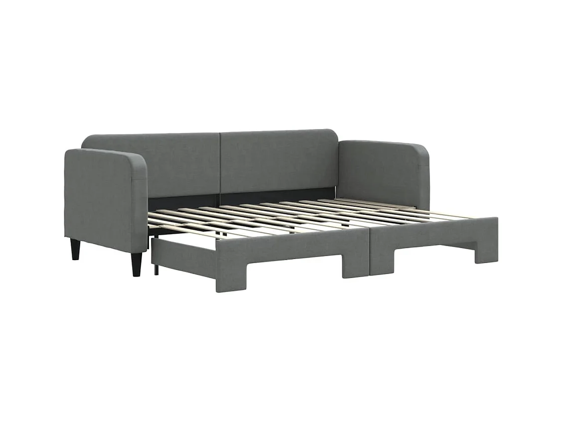 Cama nido - 80x200 cm tela gris oscuro ES15742