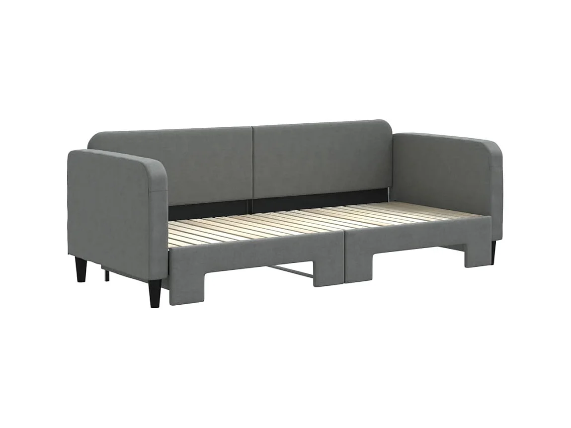 Cama nido - 80x200 cm tela gris oscuro ES15742