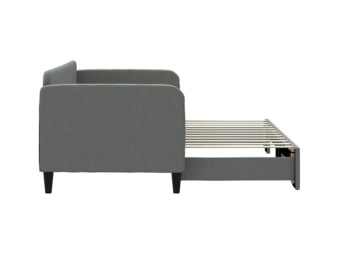 Cama nido - 80x200 cm tela gris oscuro ES15742