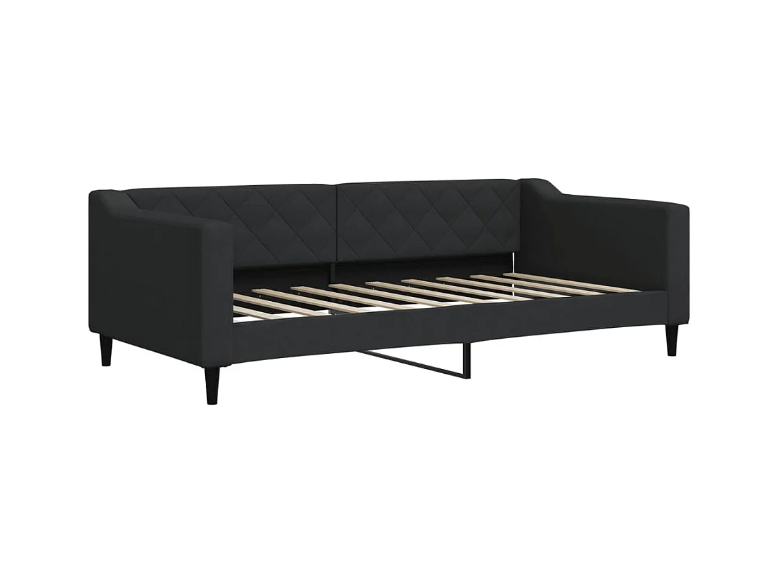 Lit gigogne noir 90x190 cm tissu WVGQ4872