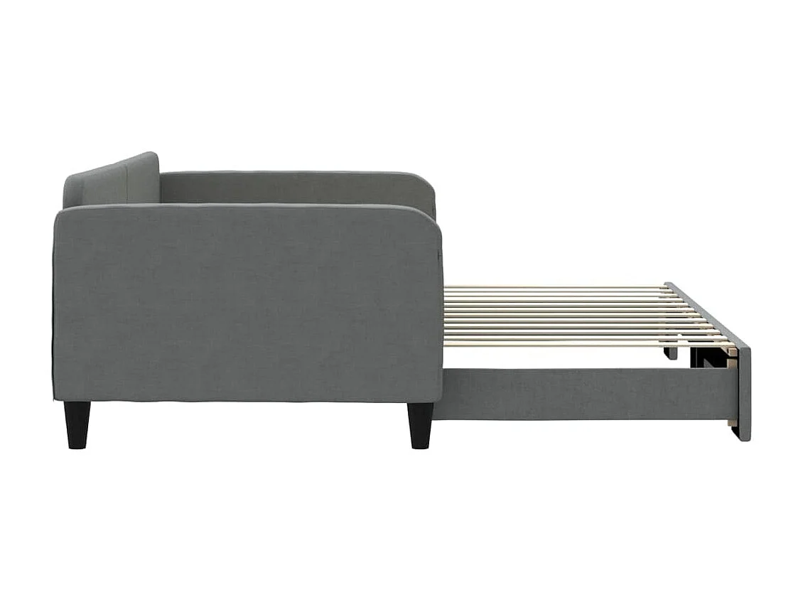 Cama nido - 100x200 cm tela gris oscuro ES82138