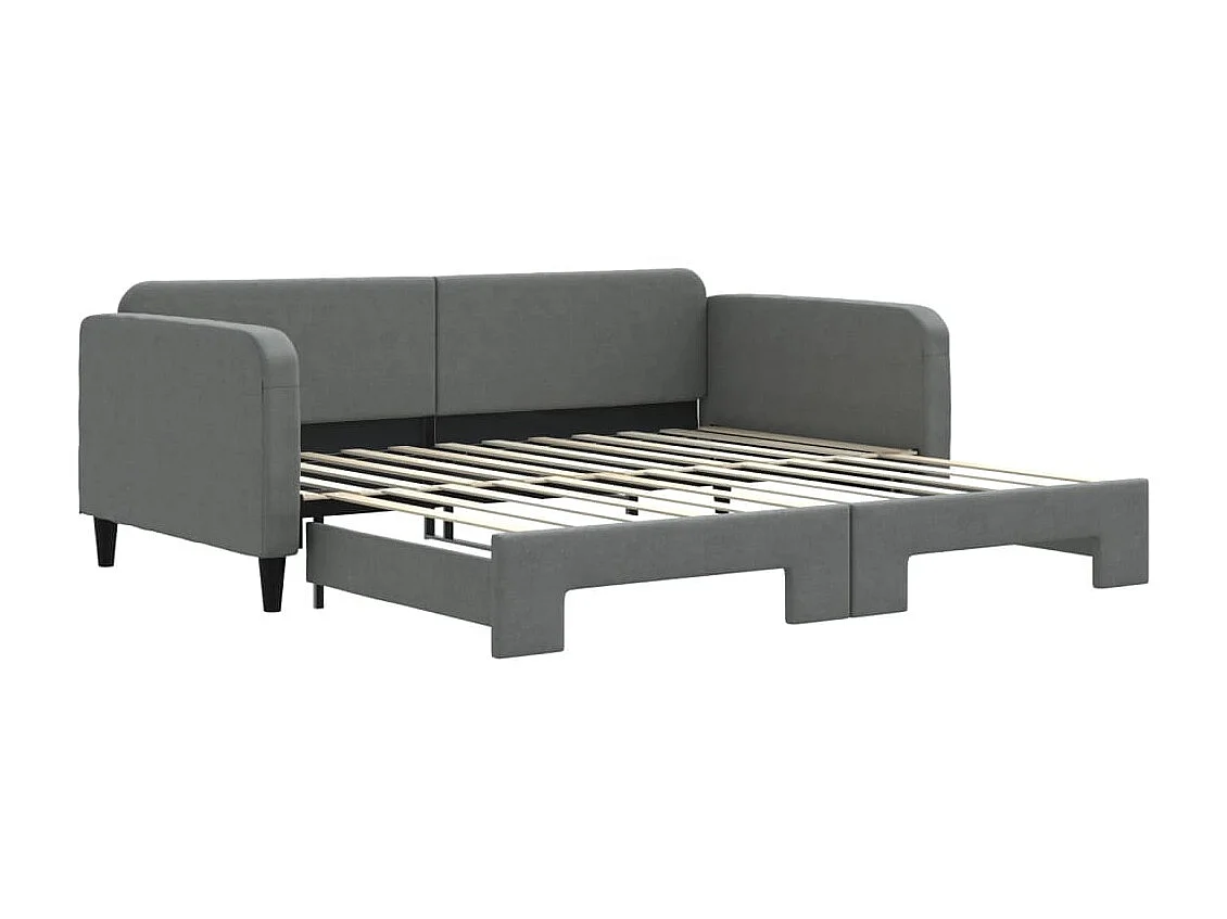 Cama nido - 100x200 cm tela gris oscuro ES82138