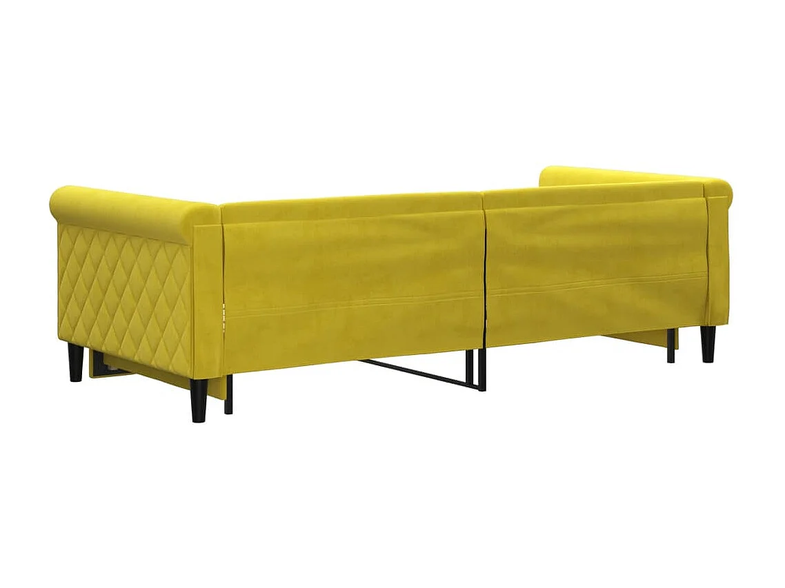 Tagesbett Ausziehbar,Ausziehbett Gelb 90x200 cm Samt -gkd65295