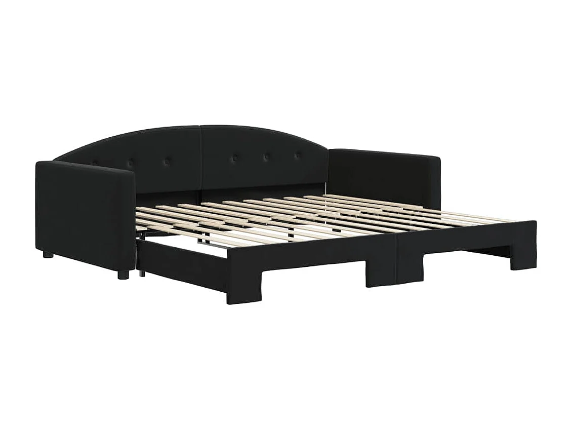 Tagesbett Ausziehbar,Ausziehbett Schwarz 100x200 cm Samt -gkd29946
