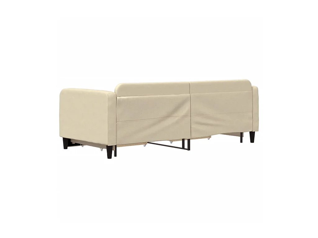 Lit gigogne et tiroirs crème 90x200 cm tissu WVGQ4790