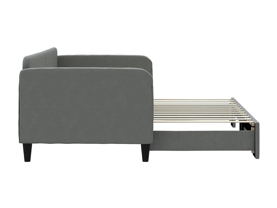 Cama dupla com gavetão 90x200 cm tecido cinzento-escuro PT495930