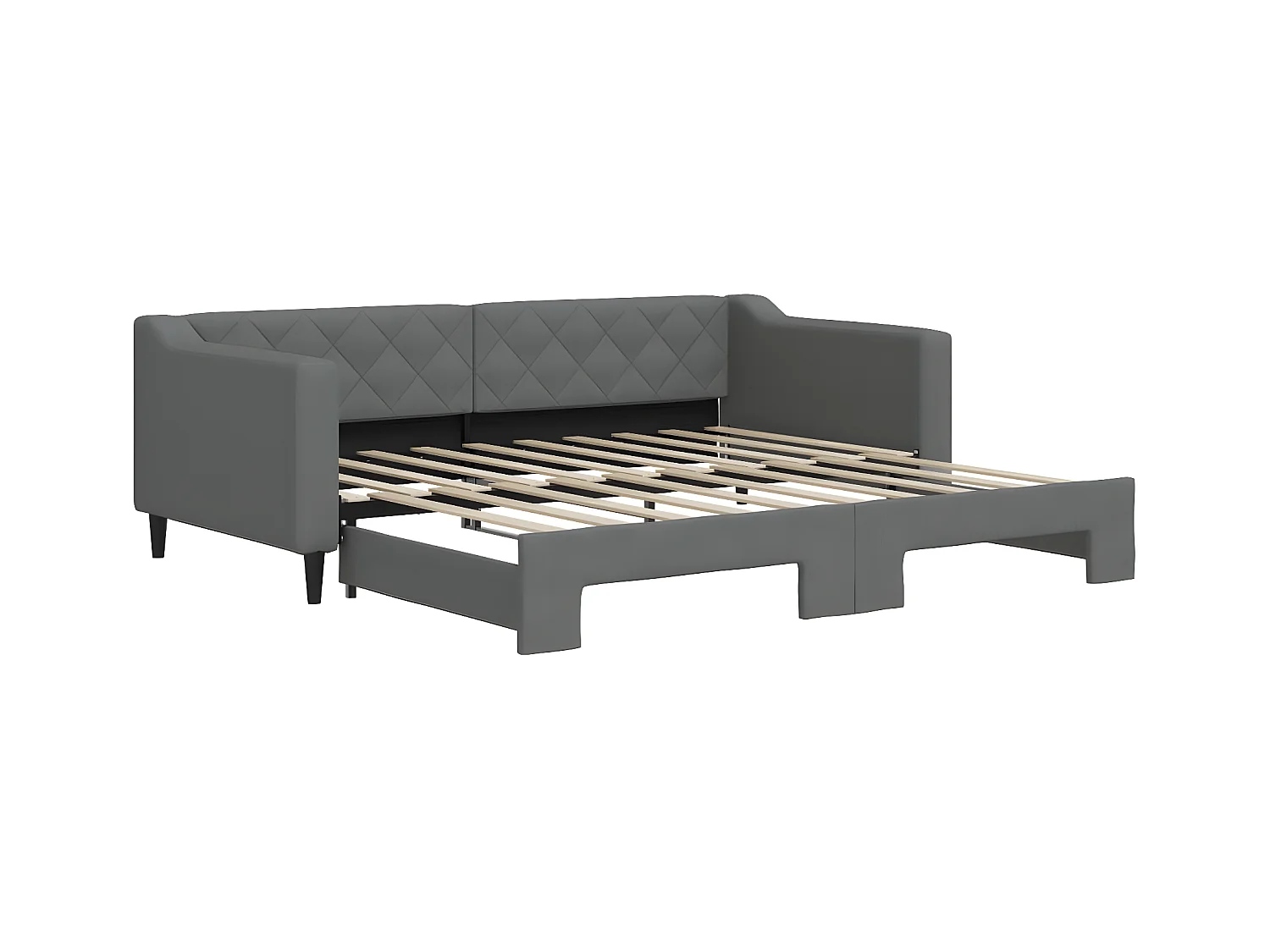Cama nido - 90x190 cm tela gris oscuro ES84701
