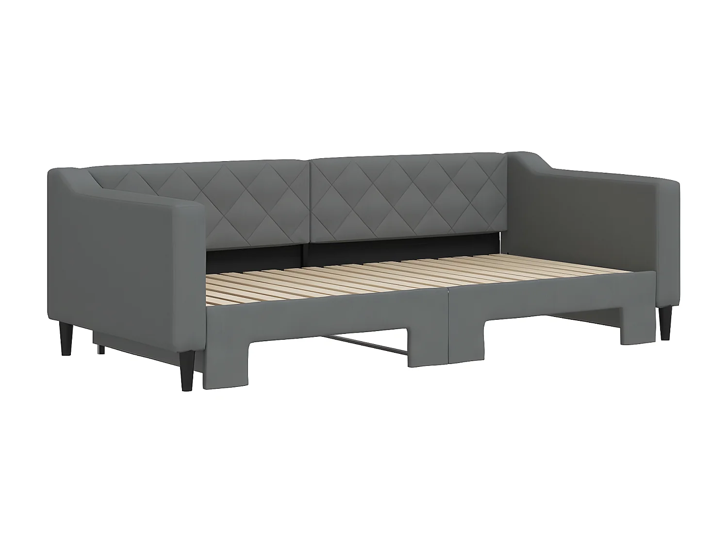 Cama nido - 90x190 cm tela gris oscuro ES84701