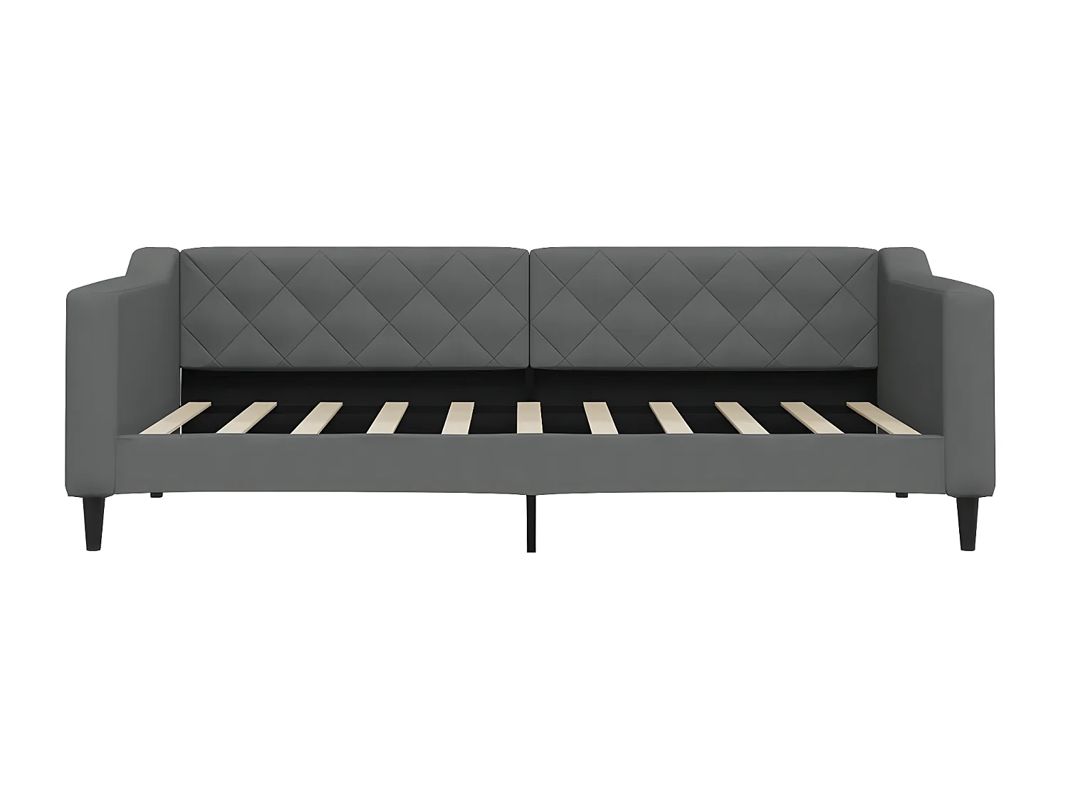 Cama dupla com gavetão 90x190 cm tecido cinzento-escuro PT955721