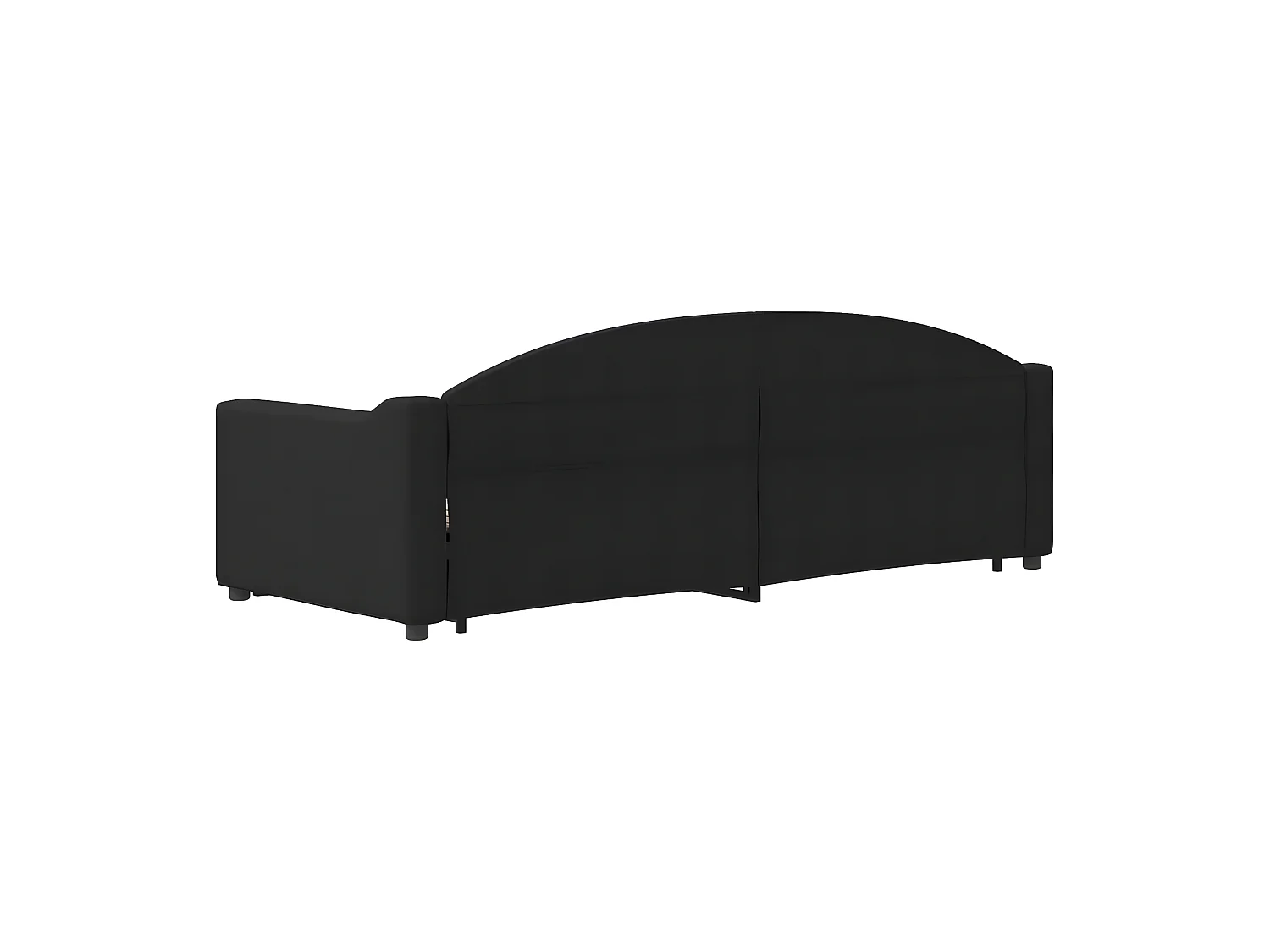 Lit gigogne et tiroirs noir 80x200 cm tissu WVGQ8835