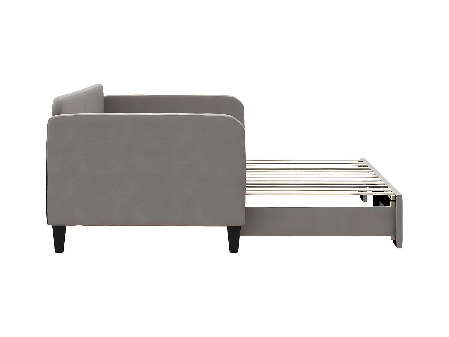 Cama dupla com gavetão 90x200 cm tecido cinzento-acastanhado PT905588