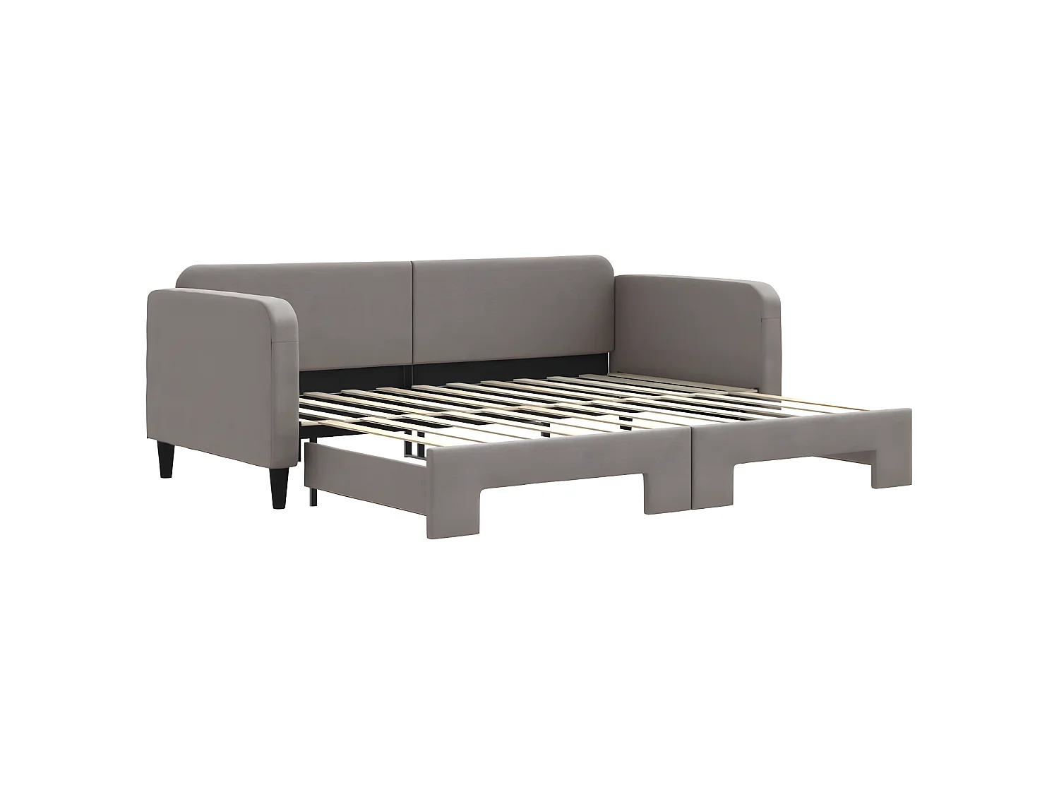 Cama dupla com gavetão 90x200 cm tecido cinzento-acastanhado PT905588
