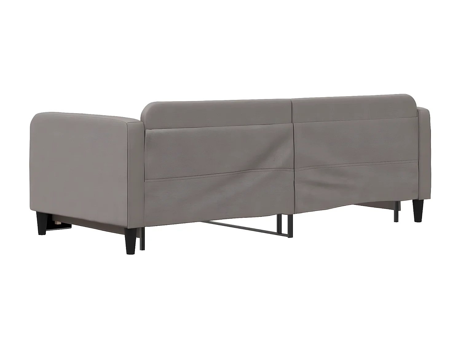 Cama dupla com gavetão 90x200 cm tecido cinzento-acastanhado PT905588