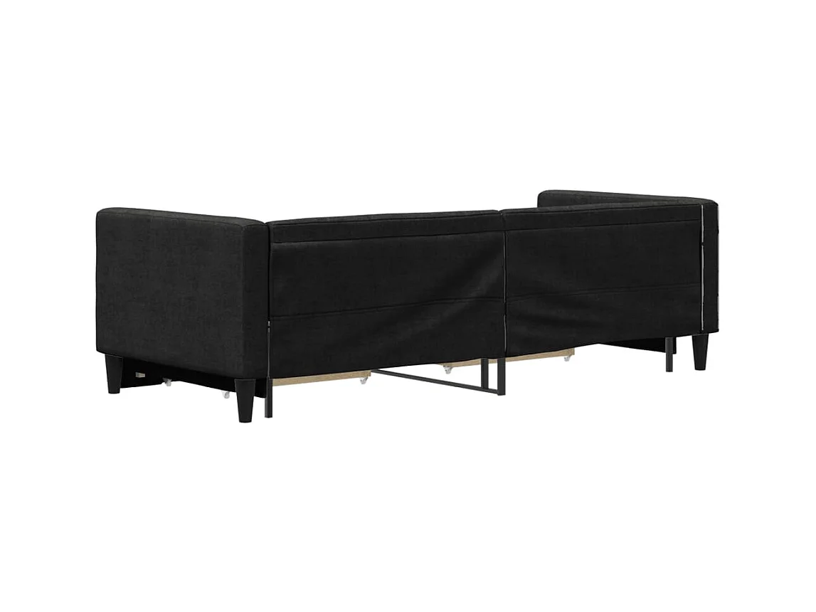 Cama nido - 80x200 cm con cajones tela negro ES37243