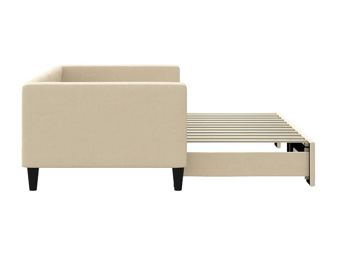 Lit gigogne crème 90x200 cm tissu WVGQ3129