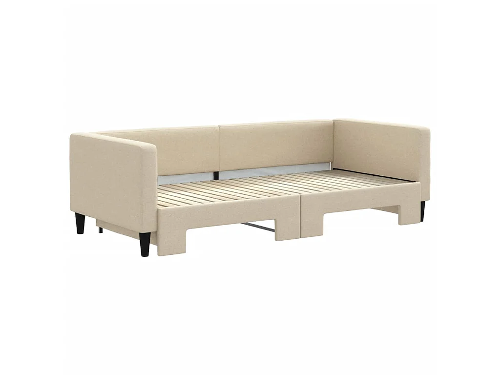 Lit gigogne crème 90x200 cm tissu WVGQ3129