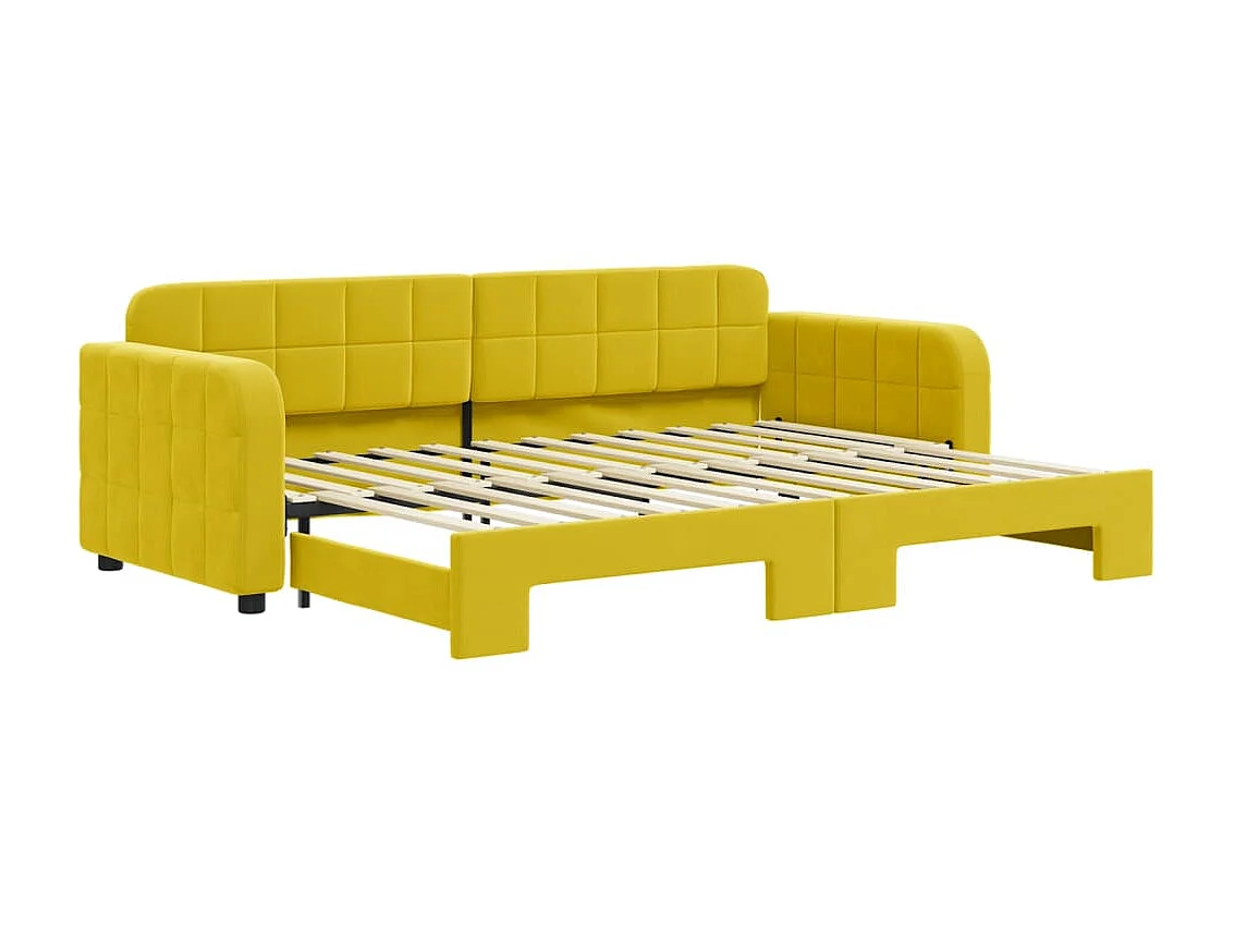 Cama nido - 80x200 cm terciopelo amarillo ES19416