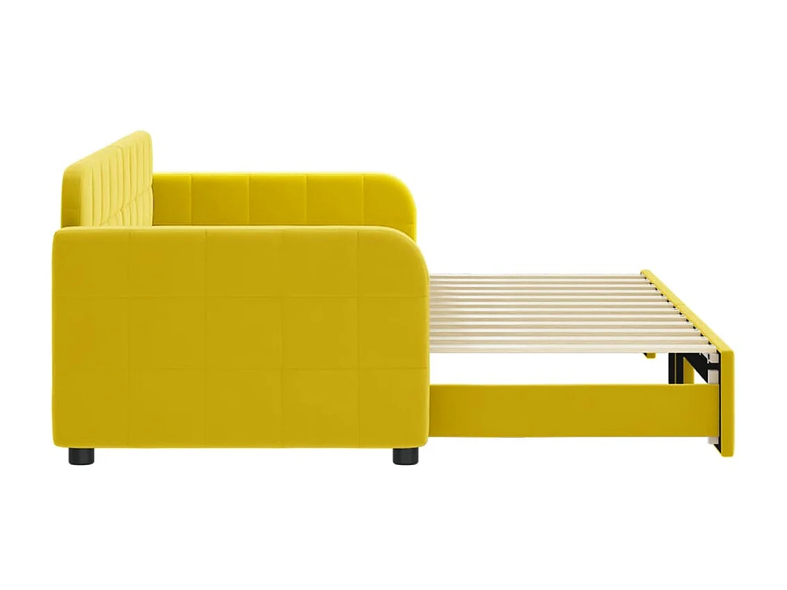 Cama nido - 80x200 cm terciopelo amarillo ES19416