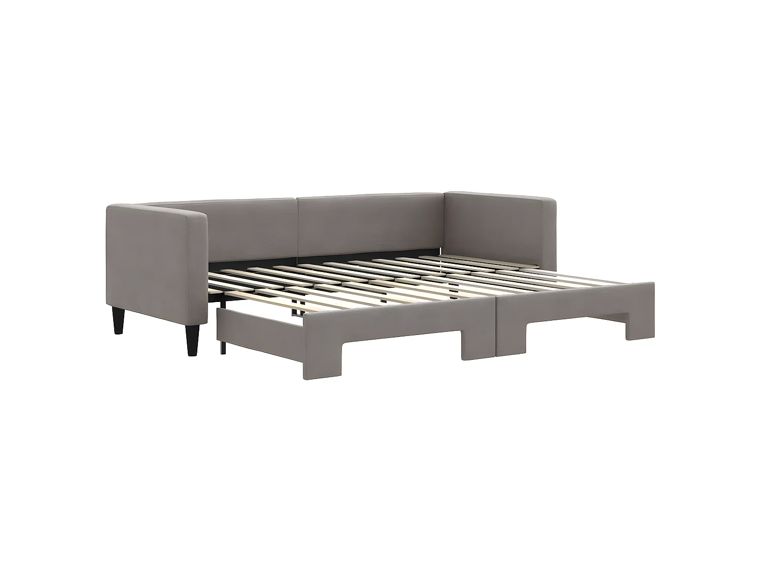 Sofá-cama 80x200 cm com gavetão tecido cinzento-acastanhado PT154177