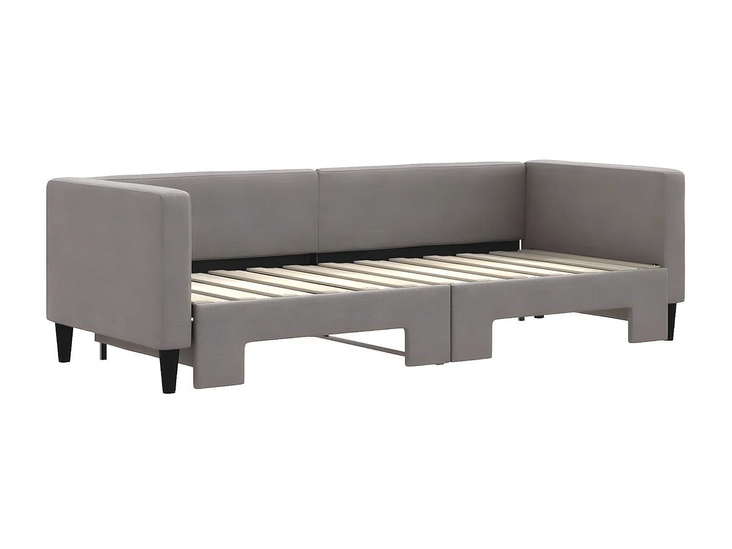 Sofá-cama 80x200 cm com gavetão tecido cinzento-acastanhado PT154177