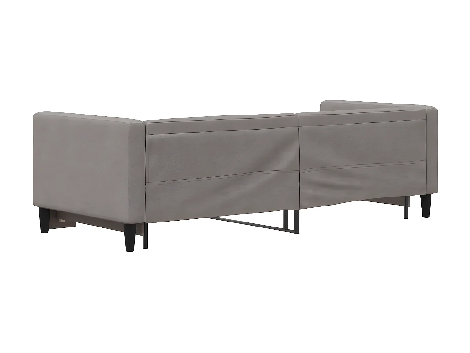 Lit gigogne taupe 80x200 cm tissu ASW36021