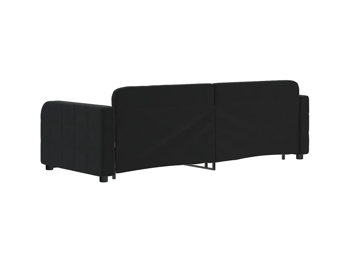 Tagesbett Ausziehbar,Ausziehbett mit Schubladen Schwarz 80x200 cm Samt -gkd98388