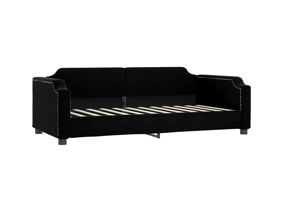 Lit gigogne noir 100x200 cm tissu WVGQ1027