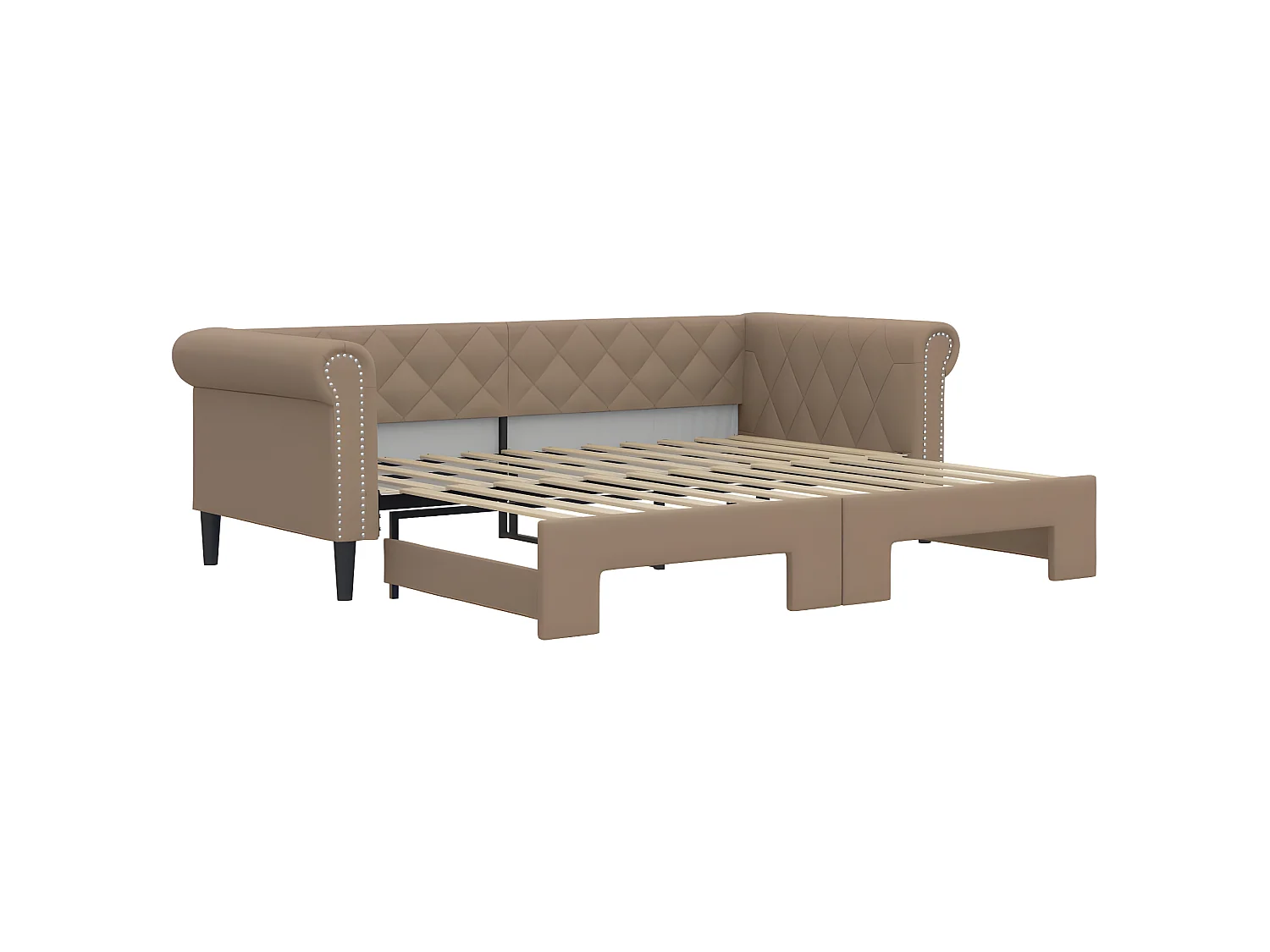 Lit gigogne cappuccino 90x200 cm similicuir WVGQ2965