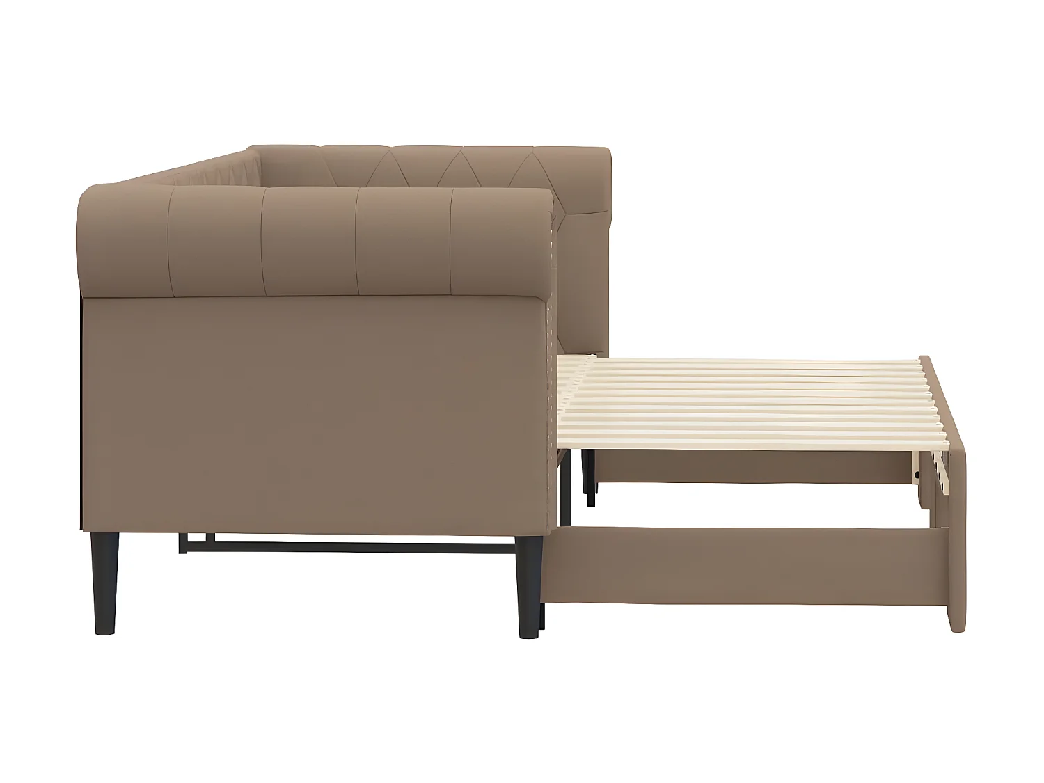 Lit gigogne cappuccino 90x200 cm similicuir WVGQ2965