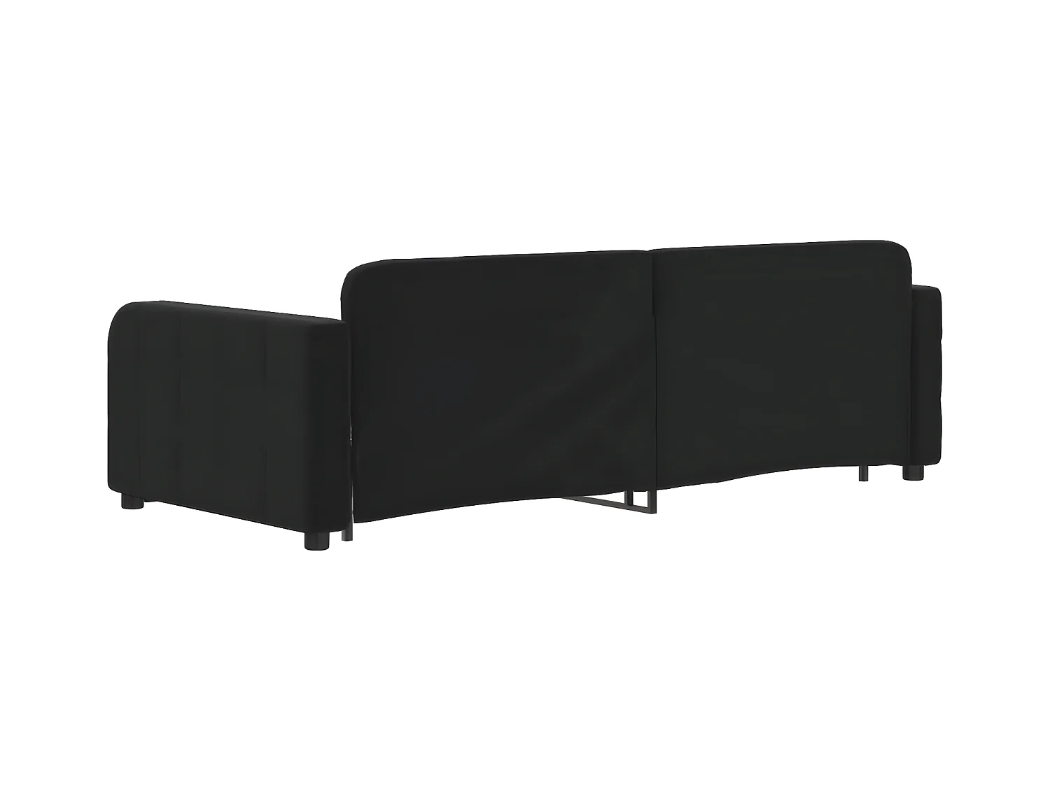 Cama nido con cajones terciopelo negro 90x200 cm ES422398